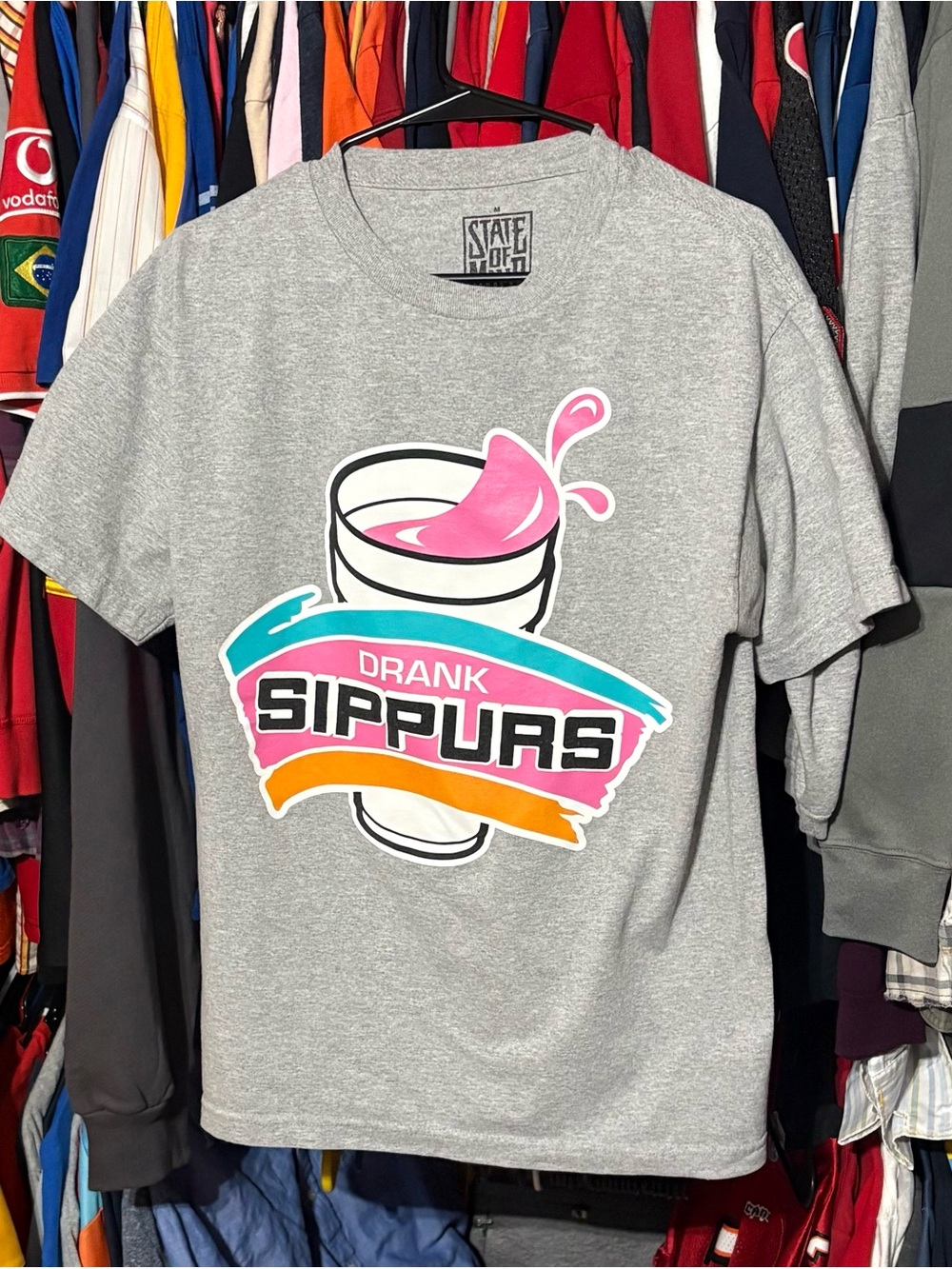 Drank Sippurs x State of Mind gray tee shirt medium EUC
